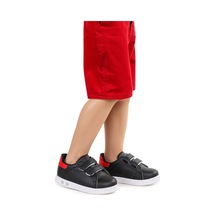 Kiko Kids Royzo Cırtlı Işıklı Erkek Bebek Spor Ayakkabı Siyah - Kırmızı