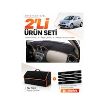 E-biz Nissan Micra March 2010-2016 Uyumlu Torpido + Tay Tüyü Çanta - Siyah-kahverengi - Nı008