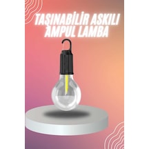 Şarjlı Dekoratif Kamp Lambası Askılı Ampul Led Işık Type-c Girişli Acı Kahverengi