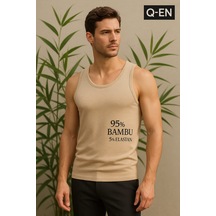 Q-en 6'lı Erkek Bambu Atlet Askılı Ten Rengi T600