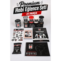 X Dekomus Lisanslı Beşiktaş 21 Parça Premium Hobi Eğlence Seti Boyama Kitabı,oyun Hamuru,kuru Boya Altın