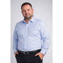 Mavi Ekstra Büyük Yaka 4 Drop Rahat Kesim Micro Kumaş Kol Düğmeli Regular Fit Erkek Gömlek // 189-4