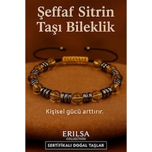 Sertifikalı Şeffaf Bal Sitrin Taşı Bileklik 8x8 Mm Kişisel Güç Çok Renkli