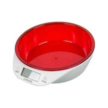 Crown Dijital Lüks Kefeli Mutfak Terazisi 5 Kg Çıkarılabilir Ölçü Kabı Terazi Tartı Gram Çok Renkli