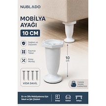 Ayarlanabilir Dolap Mobilya Koltuk Kanepe Sehpa Ayağı Bt 10 Cm Plastik Beyaz Ayakları