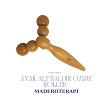 1sen Art & Beauty Maderoterapi Ahşap Roller Ayak Altı, Baldır Ve Omuz Masaj Aleti