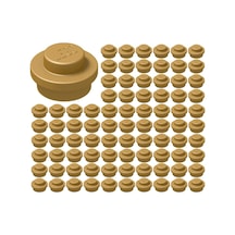 Yedek Parçalar: Plate Round: 100 Adet 1x1 Plate Round Parts Altın Sarısı - Pearl Gold 4073