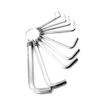 Zhltools 10 Parça Çelik Alyan Seti Kısa Düz Köşe Alyan Anahtar Takımı