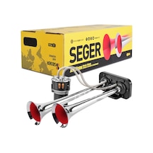 Seger-85kh Fala Fala Kompresörlü Korna 12v, Krom Borulu, Melodili