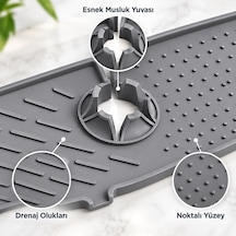 Deinhaus Su Tutucu Musluk Matı, Gri Plastik 25 X 10 Cm, Yıkanabilir Lavabo Batarya Altlığı, Mutfak Ve Banyo Tezgâh Koruyucu Mat Çok Renkli