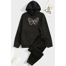 Uyguntarz Unisex Butterfly Eşofman Takımı Siyah