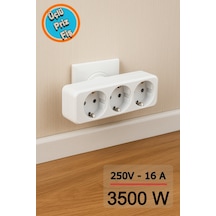 Üçlü Golyat Düz Fiş Priz 250v 16a 3500w Güçlü Priz Çoklayıcı Üçlü Fiş Adaptör Ev Ofis Kullanım Diğer