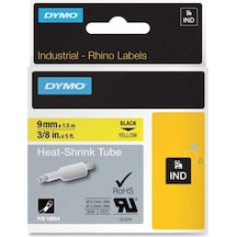Dymo Rhino Pro Isıyla Küçülen Şerit 9Mm X 1.5M Sarı/Siyah 18054