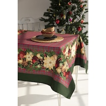 Ays Home Kırmızı Top Desen Yılbaşı Masa Örtüsü