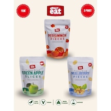 Evereat Cennet Hurması-elma-dut Freeze Dry Meyve Cipsi 3'lü Paket Doğal Atıştırmalık 1 Adet