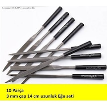 10Lu Eğe Seti 14 Cm 3 Mm Çaplı Törpü Zımpara Set Hassas Dekor Set