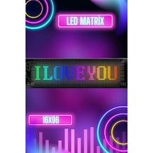Led Matrix Bluetooth Bağlantılı Araç Camına Uygun Pixsel Görünümlü 16x96 Pixel