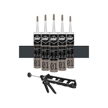 Selsil Ga Silikon 280 Gr. Antrasit Gri 5 Adet , Plastik Tabanca Antrasit - Gri