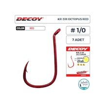 Decoy Kr-31r Octopus Delikli Olta İğnesi Kırmızı 1/0 7 Adet