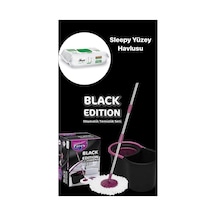 Parex Black Edition Otomatik Temizlik Seti - Kova Mop Seti--sleepy Easy Clean Yüzey Temizlik Havlusu