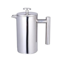 800ml Kahve Tencere Çift Katmanlı Paslanmaz Çelik Kahve Ve Çay Ahşap