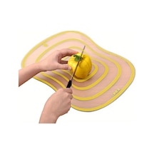 Tongdashop Kaymaz Sarı Plastik Kesme Tahtası - Dayanıklı Sebze Meyve Doğrama Yüzeyi sarı