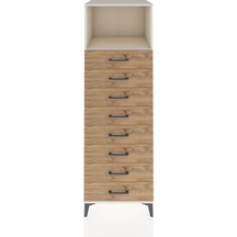 Kronos Dolap Tek Raflı 8 Çekmeceli 60x59x182 Aytaşı-çam Aytaşı