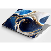 Laptop Sticker Bilgisayar Notebook Pc Kaplama Etiketi Lüks Modern Altın Mavi