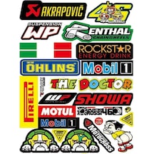 Araba, Motosiklet, Bisiklet, Kask Sponsor Sticker Seti, Çıkartma Etiketi A8037 Model Siyah