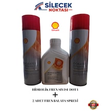 Sheel Hidrolik Fren Sıvısı Dot-4 500ml + 2 Adet Fren Balata Temizleme Spreyi 500ml