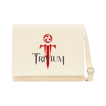 Trivium Logo Red Krem Kanvas Postacı Çantası