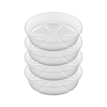 Neevoyu 4 Adet 30 Cm Çap Şeffaf Plastik Bitki Tepsisi - Su Taşması Önleyici, İç/ Dış Kullanım, Derin Tasarım, Uv Dayanıklı