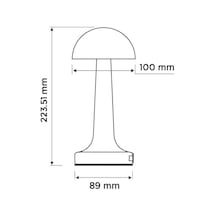 Siyah Dokunmatik Şarjlı Masa Lambası 3 Renk Modu 6400k-3200k-1600k , 2w Led, 30-50 Lümen, 1200mah Batarya, Usb 5v Dc .
