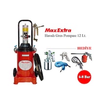 Max-Extra Havalı Gres Pompası 12 Litre 8 Bar + Havalı Alet Seti N11.8121