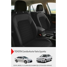 Mocha Taytüyü Oto Koltuk Kılıfı Toyota Corolla-auris-yaris Uyumlu Siyah