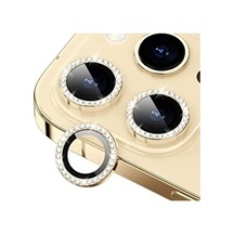 Nettech Apple Uyumlu iPhone 14 Pro Diamond Taşlı Model Kamera Cam Koruyucu - Gold