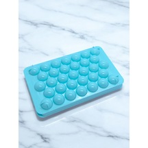 Küre Buz Kalıbı Kapaklı 33 Bölmeli Yuvarlak Buz Kalıbı Sunum Buzu Mavi