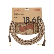 Fender 18.6 Angled Festival Instrument Cable Pure Hemp Brown Str