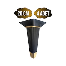 Irem Siyah Altın 20cm Plastik Ayak Mobilya Masa Ve Dolap Ayağı 20cm Siyah - Altın 4 Adet Siyah