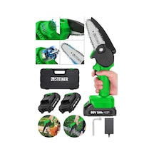 Alman Pro 88 V 5 Ah Çift Akülü Dal Budama Kesme Testere Bıçkı Makinesi Çantalı 10 Cm Pala