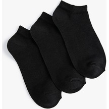 Koton 3'lü Basic Patik Çorap Seti Siyah 4wam80017aa 4WAM80017AA999 Siyah