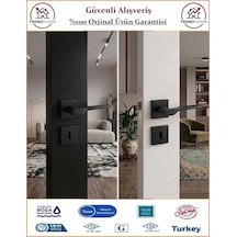 Trendhomm Sedir Rozetli İç Kapı Kolu - Mat Siyah - Oda