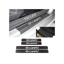 Kia Ceed Karbon Kapı Eşiği Koruma Sticker Yapıştırma (4 Adet)