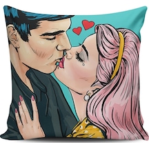 Kırlent Dünyası Pop Art Kızı Dijital Baskılı Kırlent Kılıfı (387096847)