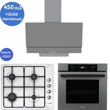Eminçelik & Afm Tech 31 221 + FM7710 + FM3407  Ankastre Beyaz Set