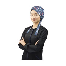 Lacivert Love Desenli Tesettür Doktor Hemşire Hastane Aşçı Cerra Mavi