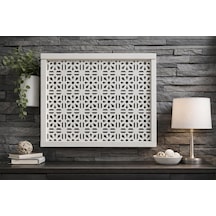 Eylux Modern Dekoratif Duvara Asılabilir Sigorta Ve Modem Saklama Kutusu, Ahşap, Beyaz, 25x35x10 Cm Açık Ahşap