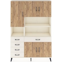 Arges Dolap 9 Raflı 5 Çekmeceli 5 Kapaklı 132x30x195 Aytaşı-çam/aytaşı Atlas Çam/aytası