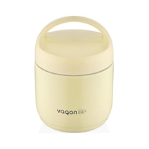 Vagonlife Bento 1200ml Lunchbox 1 Kaseli 4-6 Saat Sıcak/soğuk Termos Özellikli Çelik Sefer Tası Yemek Kutusu Sarı