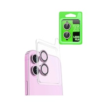 Apple İphone 16 Uyumlu Raze Metal Kamera Lens - Pembe